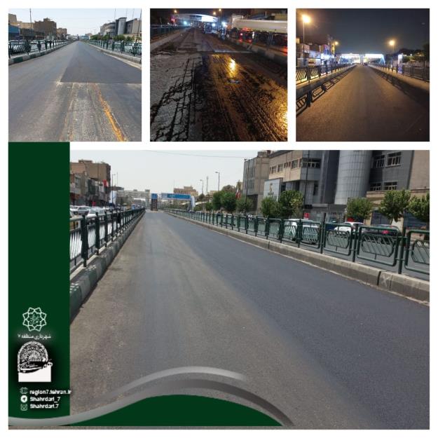 اجرای عملیات تراش و روکش مکانیزه آسفالت در مسیر BRT خیابان دماوند