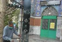 سیاه پوش شدن معابر و المان‌های شهری شمال شرق تهران در آستانه ماه محرم