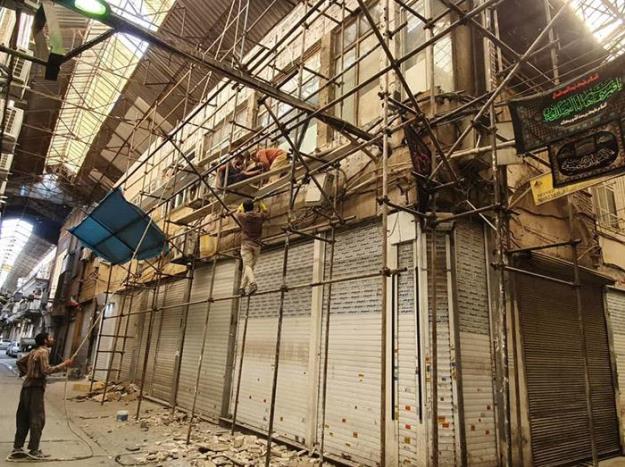 تداوم بهسازی جداره‌ها در بازار تهران