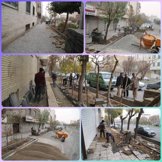 اجرای عملیات بهسازی پیاده راه خیابان نبرد منطقه ۱۵