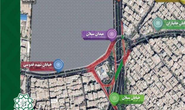 آغاز عملیات اصلاح و ساماندهی ترافیکی میدان سبلان در تقاطع با بزرگراه شهید صیاد شیرازی