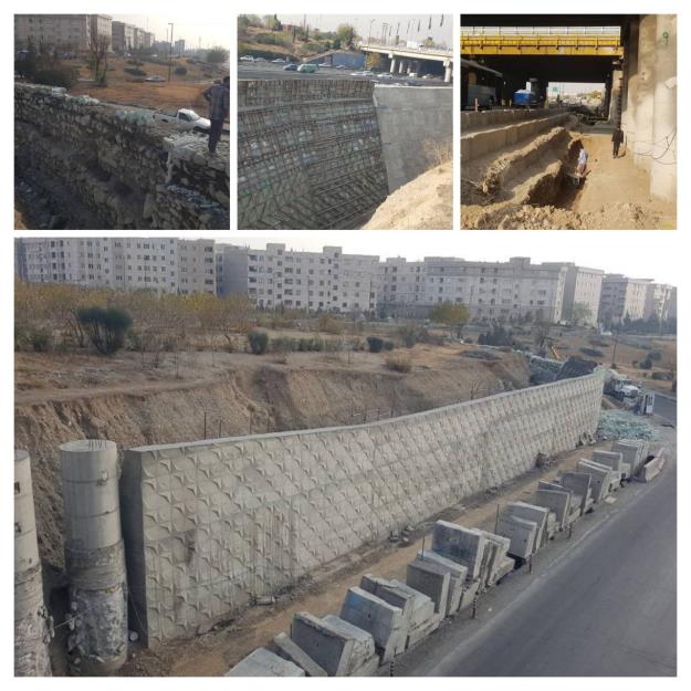 اجرای عملیات دیوار بتنی و تقویت کوله پل سواره‌رو شهید لشگری در منطقه ۲۱